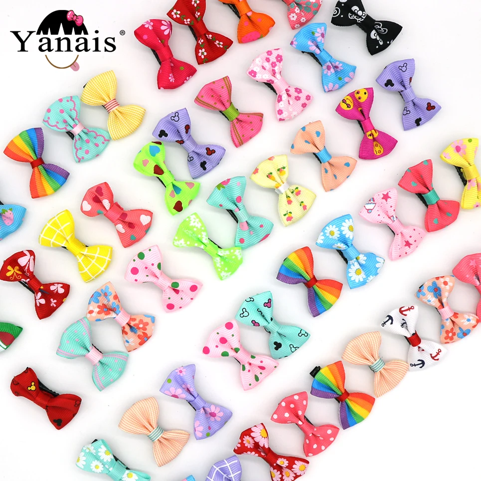 

50pcs/lot Multi-color Pattern Hair Bows Hair Clips Hairpins For Girls Christmas Birthday Gifts For Kids Children Accessories