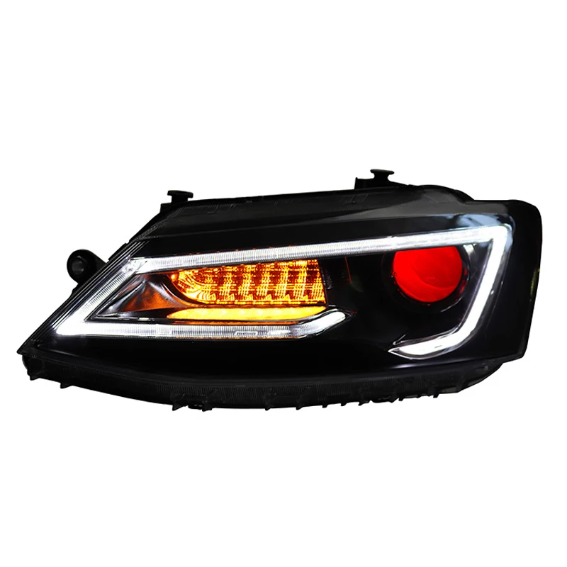 Автомобильные задние фонари для Volkswagen Sagitar 2011- фары для Jetta Sagitar задние фары+ фары - Цвет: Devil eye Headlight