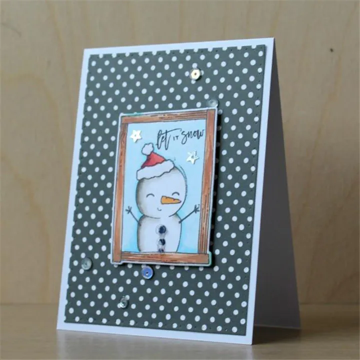 Eastshape Snowman House Penguin Clear Stamps and Metal Cutting Dies Scrapbooking for New Craft Dies Set Embossing Stencils