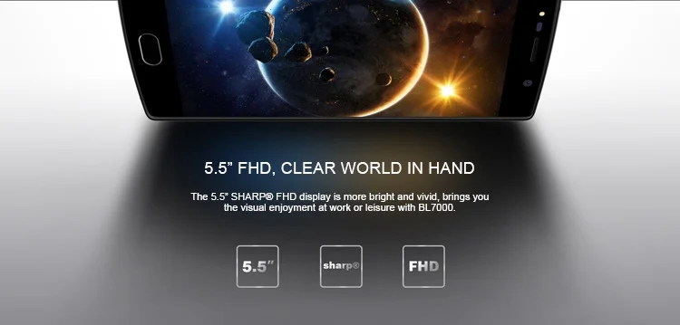 DOOGEE BL7000 7060mAh 4GB RAM 64GB ROM MTK6750T 1.5GHz Octa Core 5.5 Inch 2.5D FHD Screen Dual Camera Android 7.0 4G LTE Smartphone