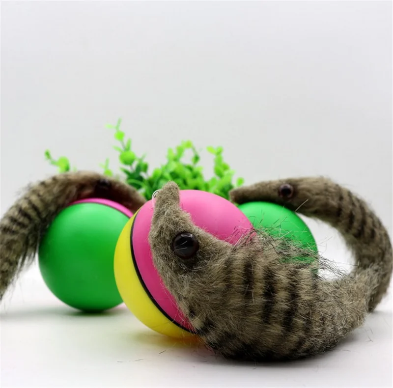1 шт. игрушки для кошек Бобер ласка прокатки мотора мяч игрушка для домашних животных кошка собака Дети прыжки Забавный движущийся Chaser товары для домашних животных