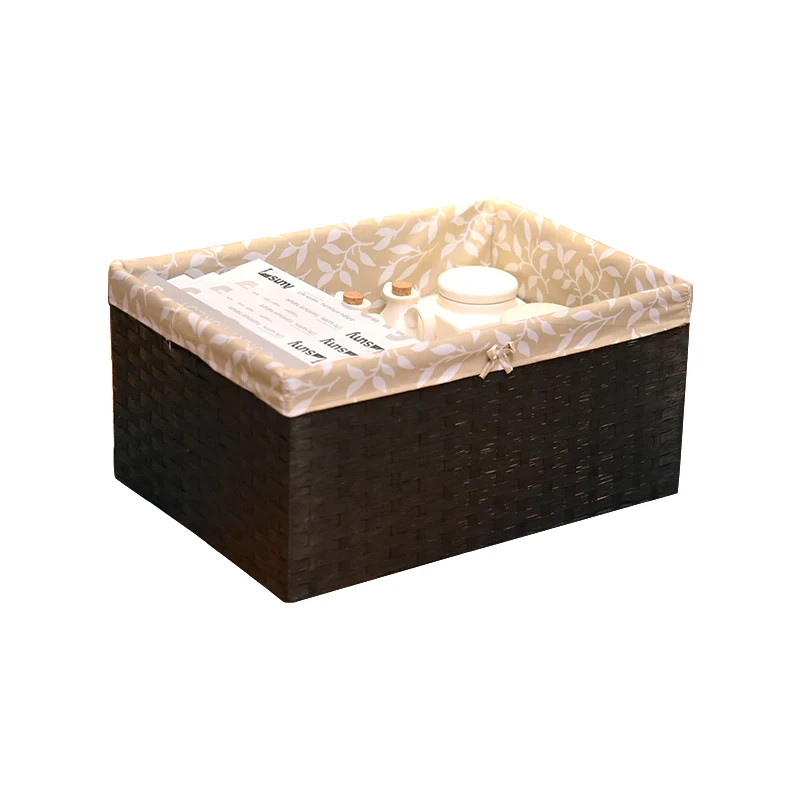 Rustic Handmade Knitted Desktop Storage Basket Decorative Case Desk