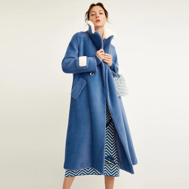 

Real Fur Coat Mink Fur Collar Wool Jacket Korean Vintage Autumn Winter Wool Coat Women Clothes 2019 Abrigo Mujer 1844070041 2866