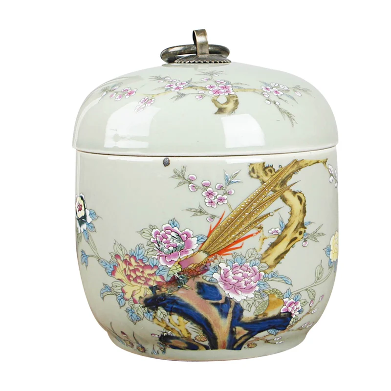 

Jingdezhen archaize porcelain, Yong Zheng's annual rich and precious chicken pictures, tea caddies, antiques and Collectibles