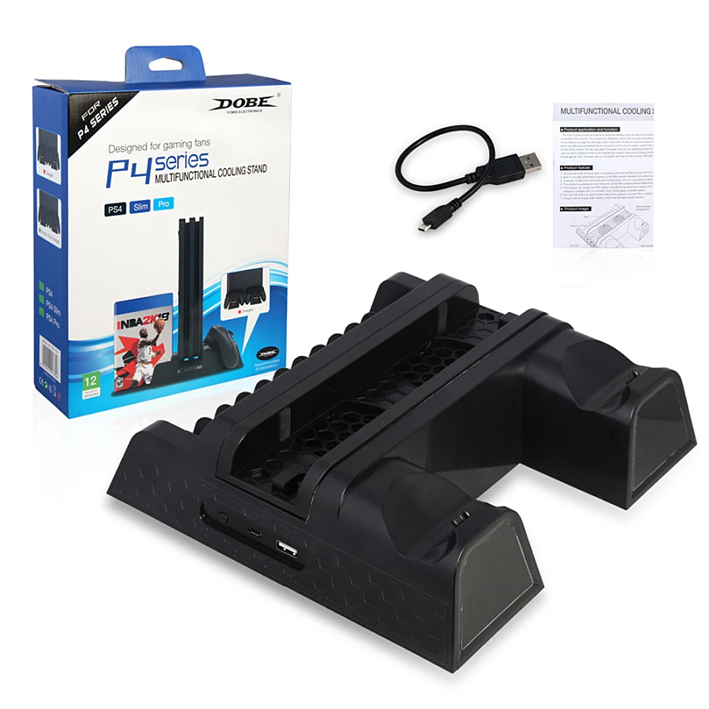 

Multifunctional Vertical Cooling Stand Controller Charger Station with 12 PCS Discs Storage for PS4 PS4 Slim PS4 Pro toys