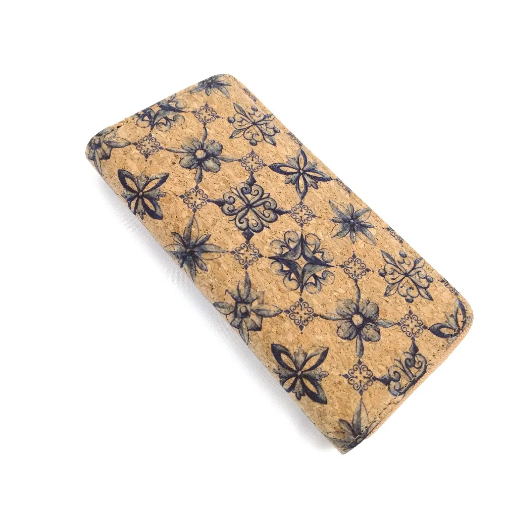 portugal tile print cork leather wallet 2
