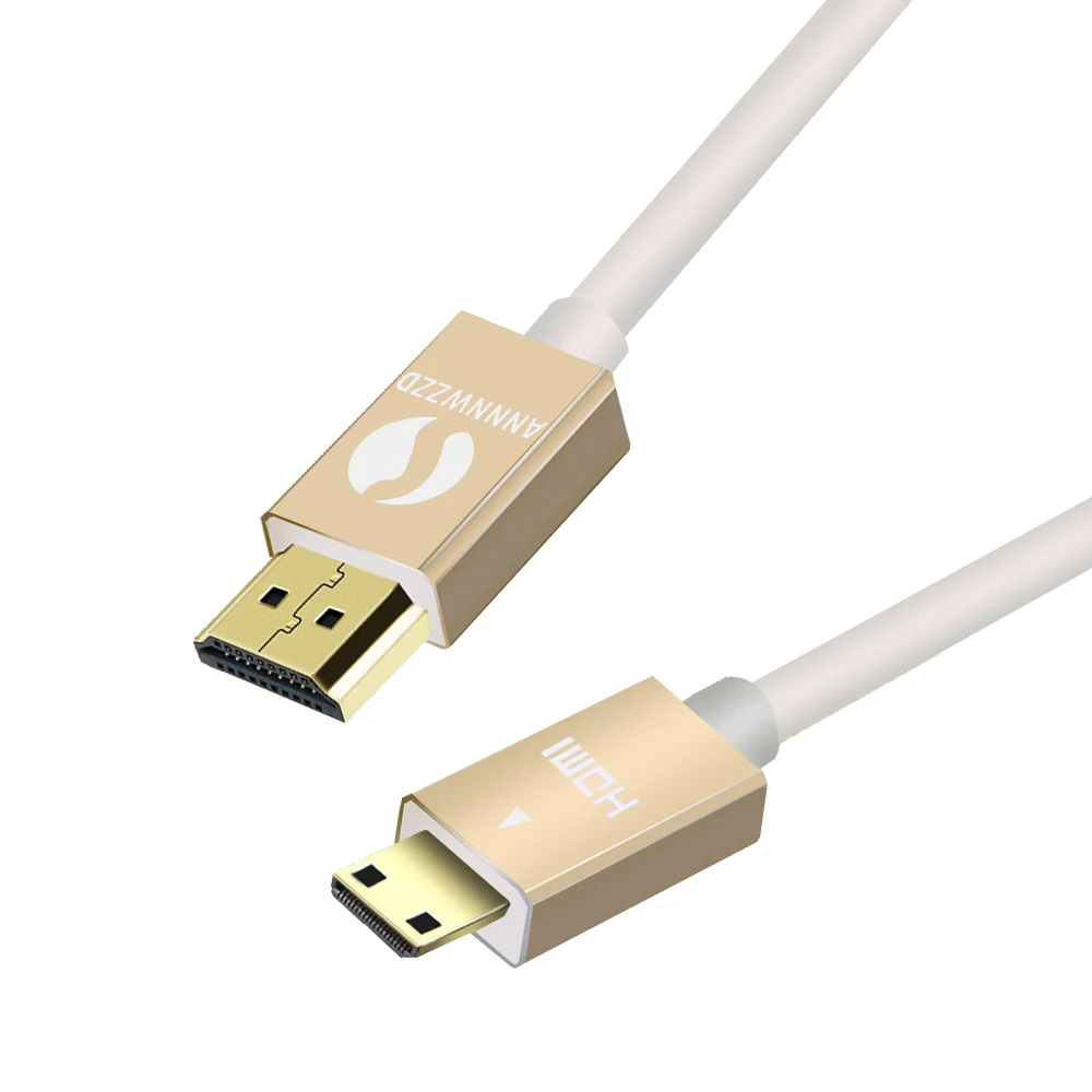 ANNNWZZD MINI HDMI TO HDMI CABLE High speed V1.4 TYPE A to TYPE C Cable Support 1080p 1440p 3D for Tablets DVD PC HDTV Project