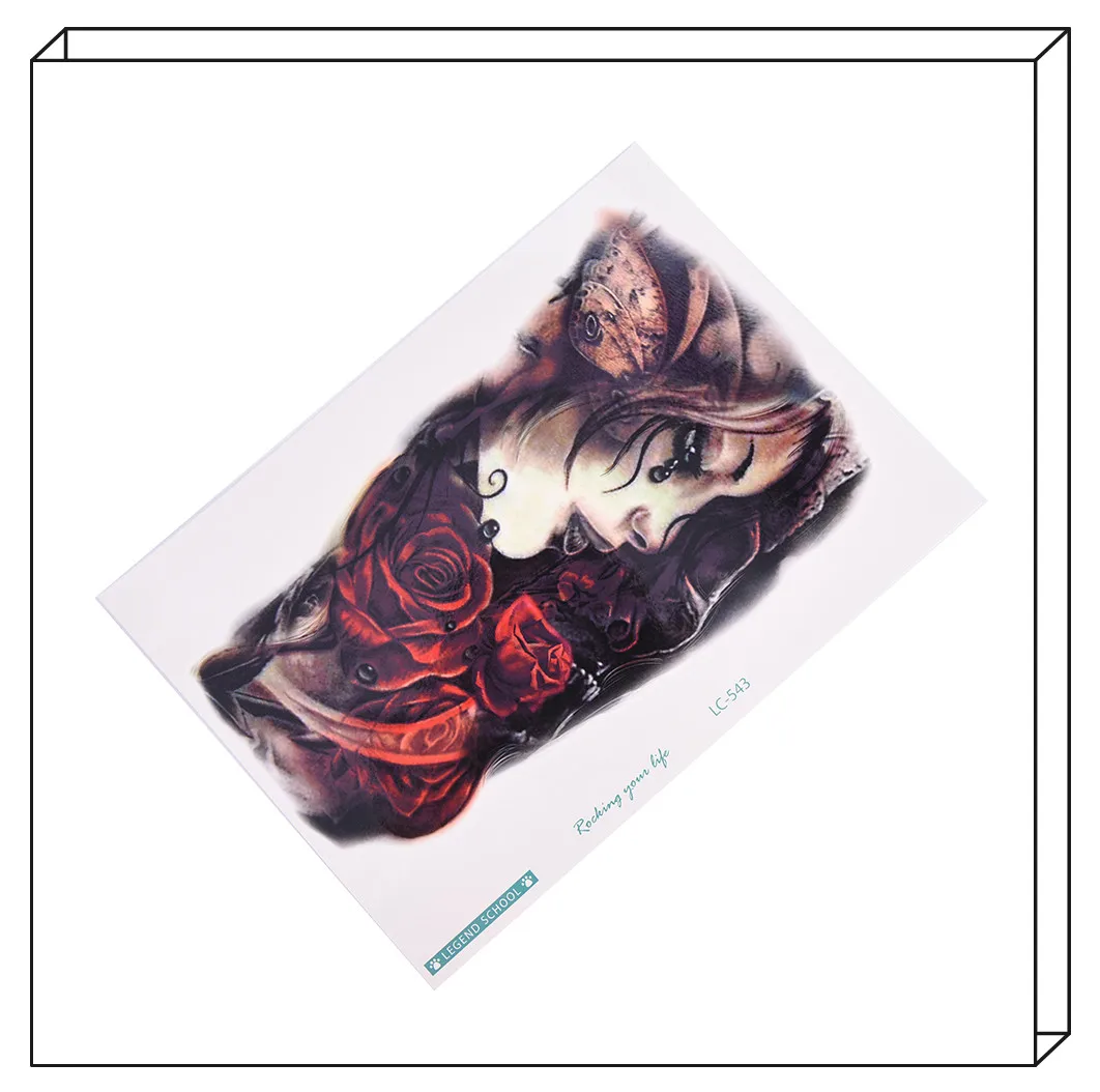 1Sheet Beaut Girl Body Art Sticker Large Body Art Arm Sleeves Temporary Paste Feminine Hygiene Product For Health Care Supplies
