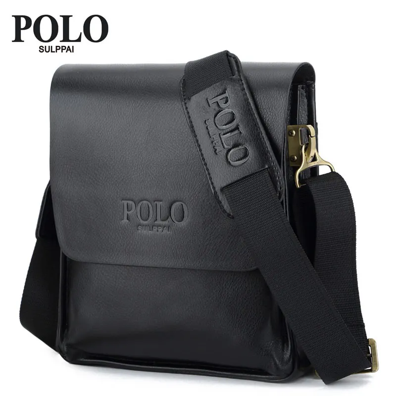 

SULPPAI POLO Hot 2017 New Men's Bags solid fashion Shoulder bag polo Letter PU Leisure LO briefcase men messenger bags