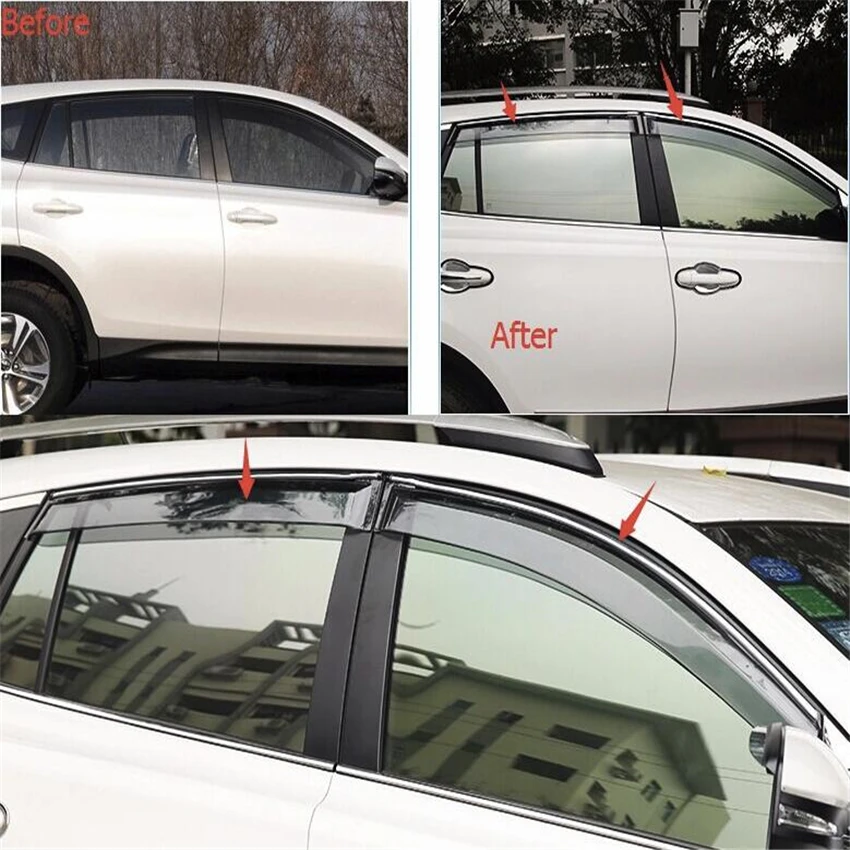 Комплект защитных козырьков для TOYOTA RAV4 дефлектор от дождя и ветра подходит 2013 2014