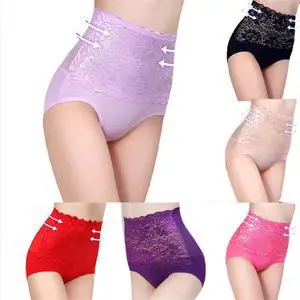 Plus Size High Waist Sexy Women Seamless Cotton Transparent Lace Panties Underwear Women Tanga Bragas Lingerie Culotte Femme