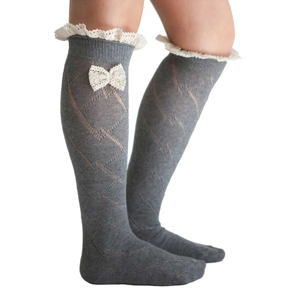 lace top knee high socks