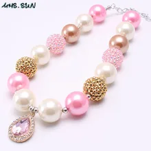 MHS. SUN Модное детское ожерелье из акриловых бус подвески в форме капель воды дети девочка массивная жевательная резинка ожерелье для вечерние ювелирные изделия 3 стиля