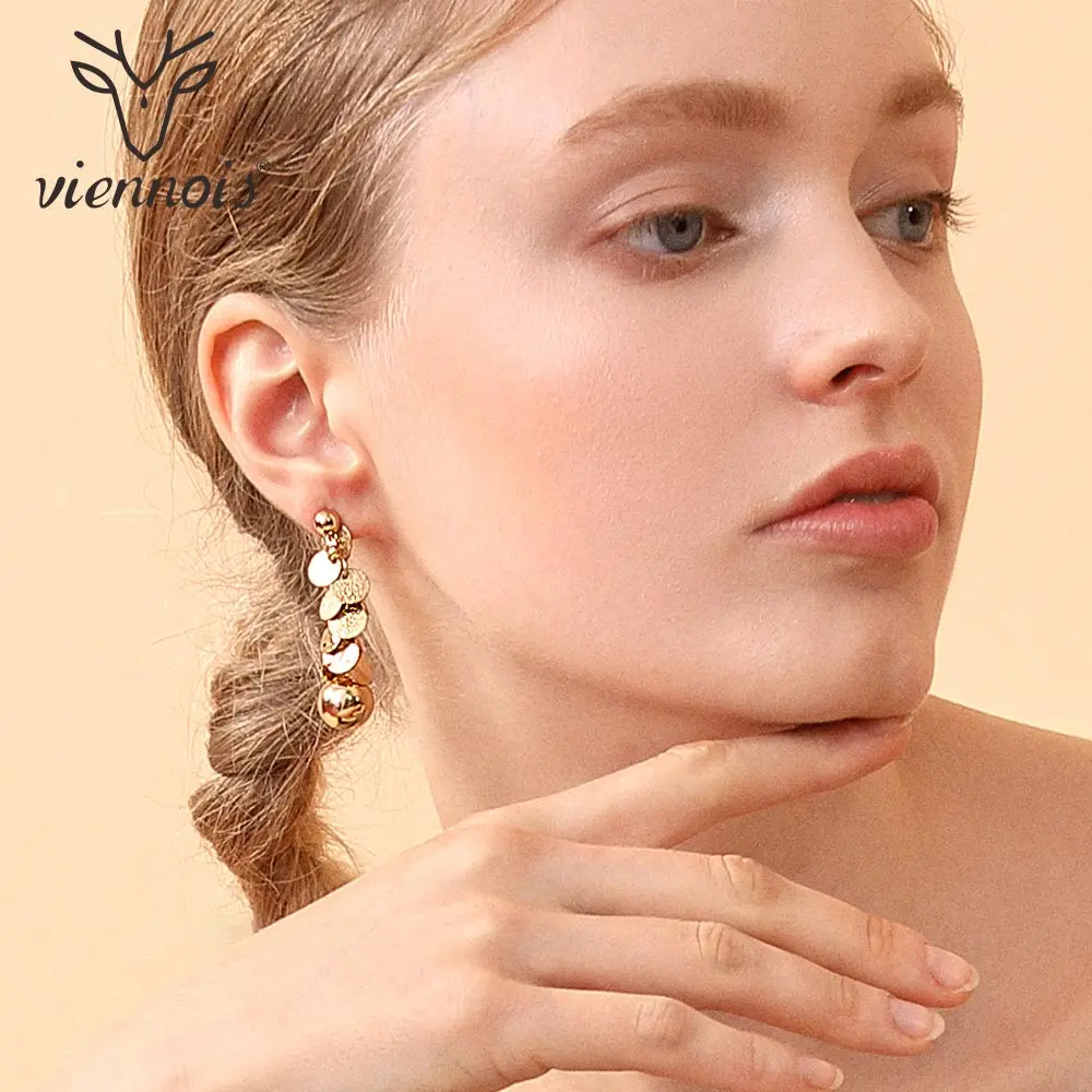 Женские серьги подвески Viennois круглые с кисточками ювелирные украшения для