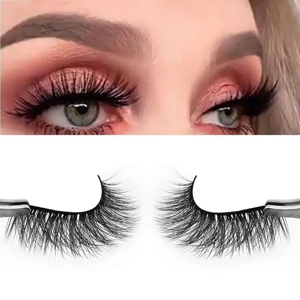 3 Pairs 3D Thick Faux Mink Eyelashes Natural Long Full Strip False