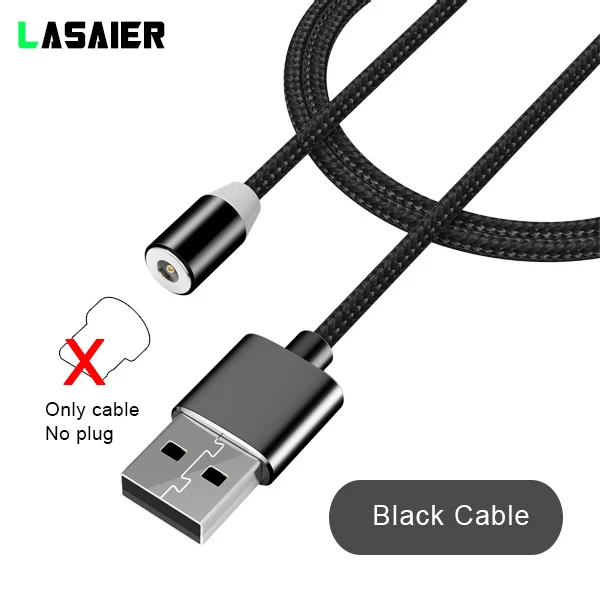 LASAiER Магнитный Micro Usb кабель для Xiaomi Redmi 2.1A Быстрый Магнитный usb-кабель для зарядки Micro Usb для samsung Android магнит - Цвет: Ony 1m black cable