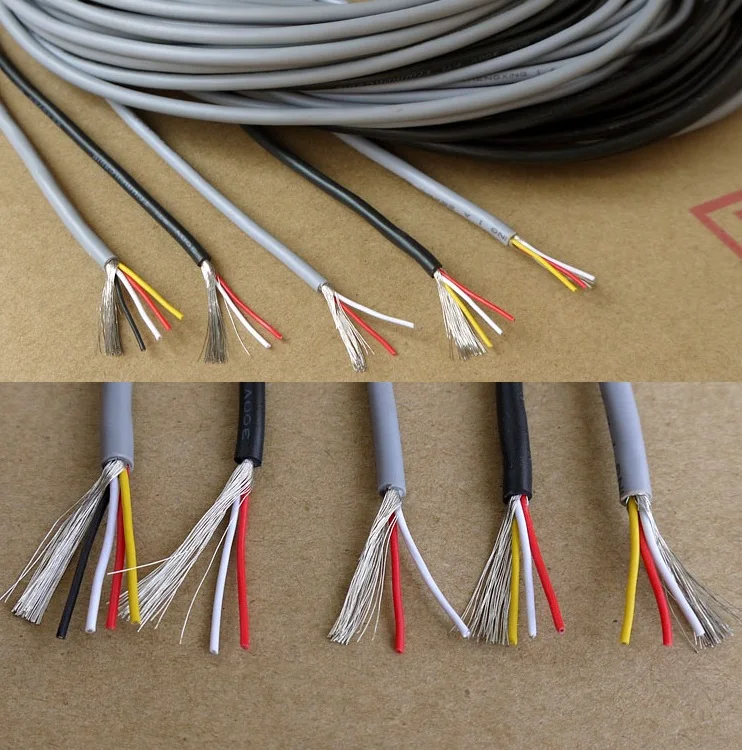 28AWG ПВХ изолированные 3 ядра экранированные провода луженый медный кабель