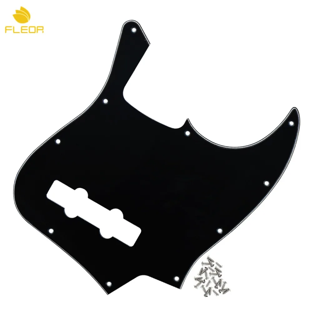 FLEOR электрическая бас-гитара pick guard pick Guard Scartch Plate Black 3Ply& Винты для Jazz JB бас-гитара 4 струнные бас-части