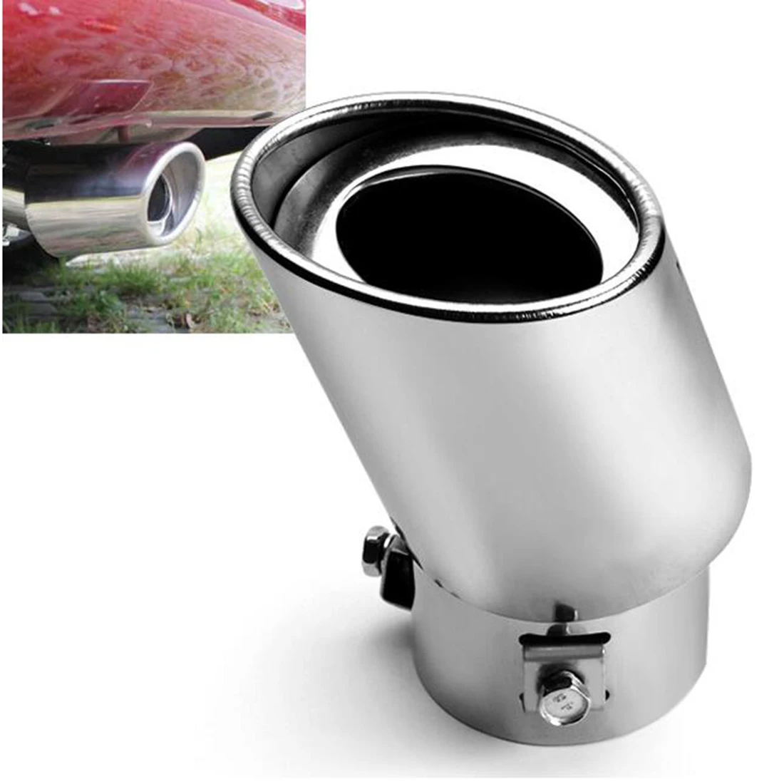 

Hot Sale Universal New Stainless Steel Car Rear Round Exhaust Pipe Tail Muffler Car Accessories