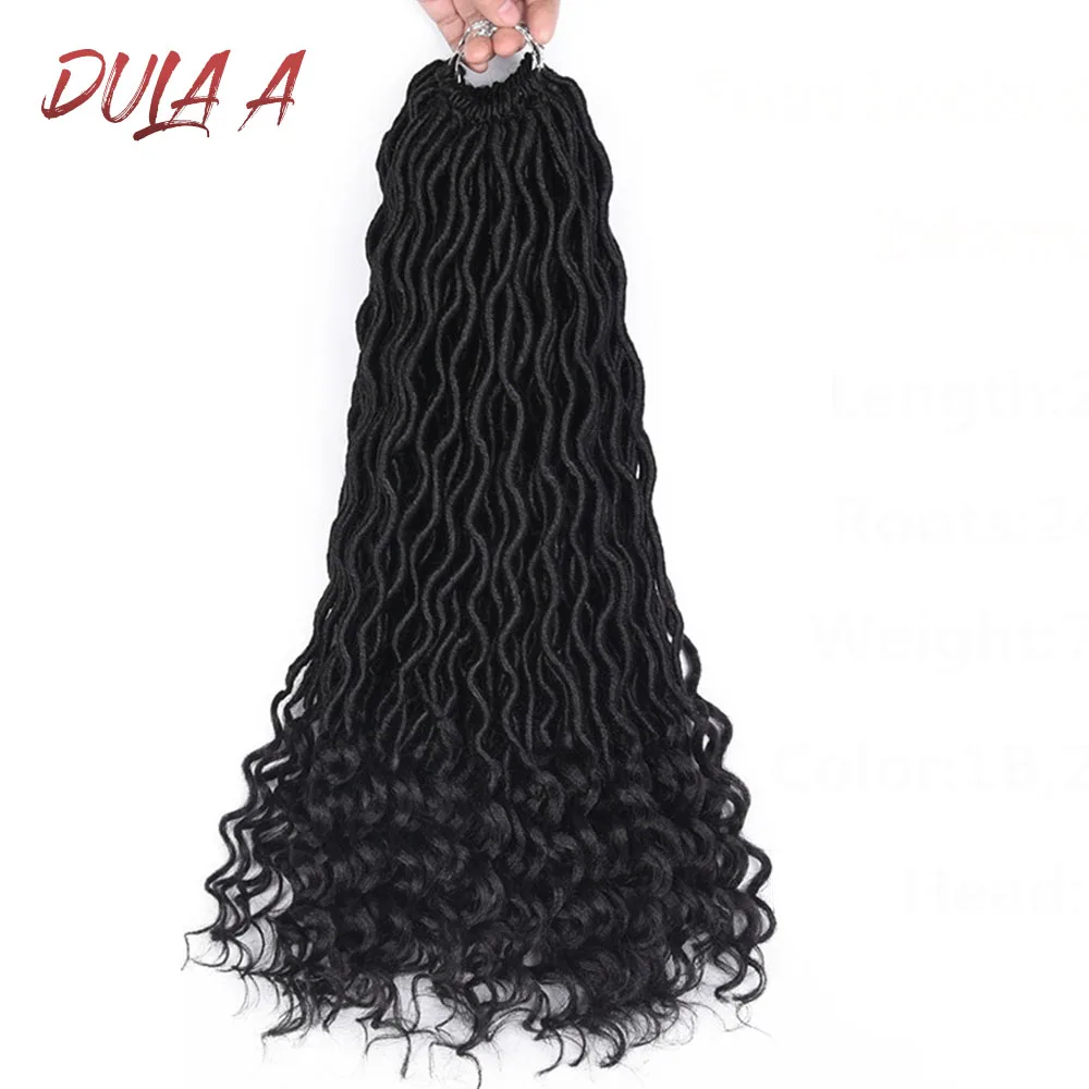 Dula A 24 пряди Faux locs вьющиеся плетеные пряди 20 дюймов термостойкие мягкие синтетические волосы для наращивания для черных женщин