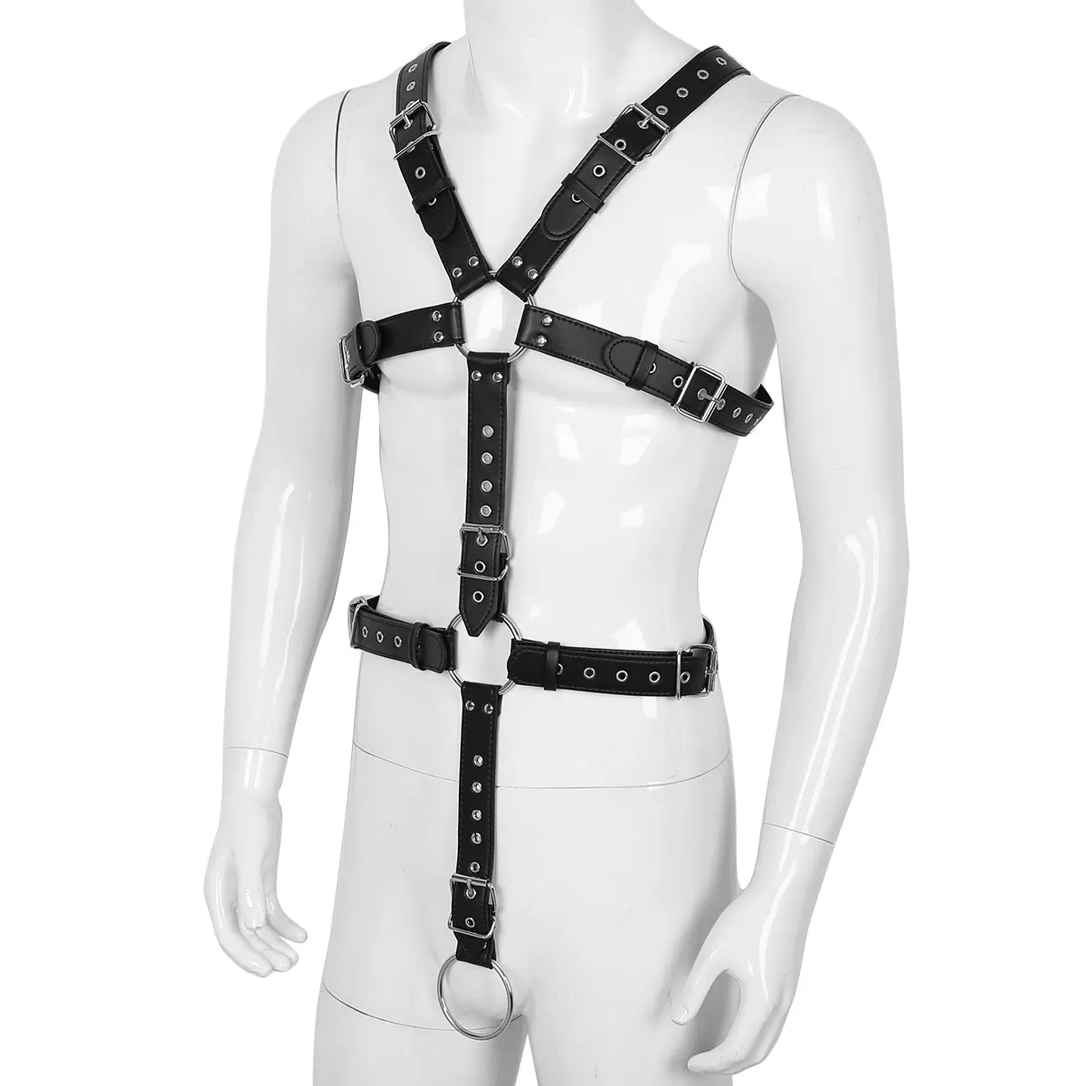 YiZYiF Men Harness Belt Waist Strap Pu Leather Full Body Chest Detachable Straps With O-rings Sexy Male Erotic Belts -Zentai shop online HTB1uQGgaoLrK1Rjy1zbq6AenFXak.jpg