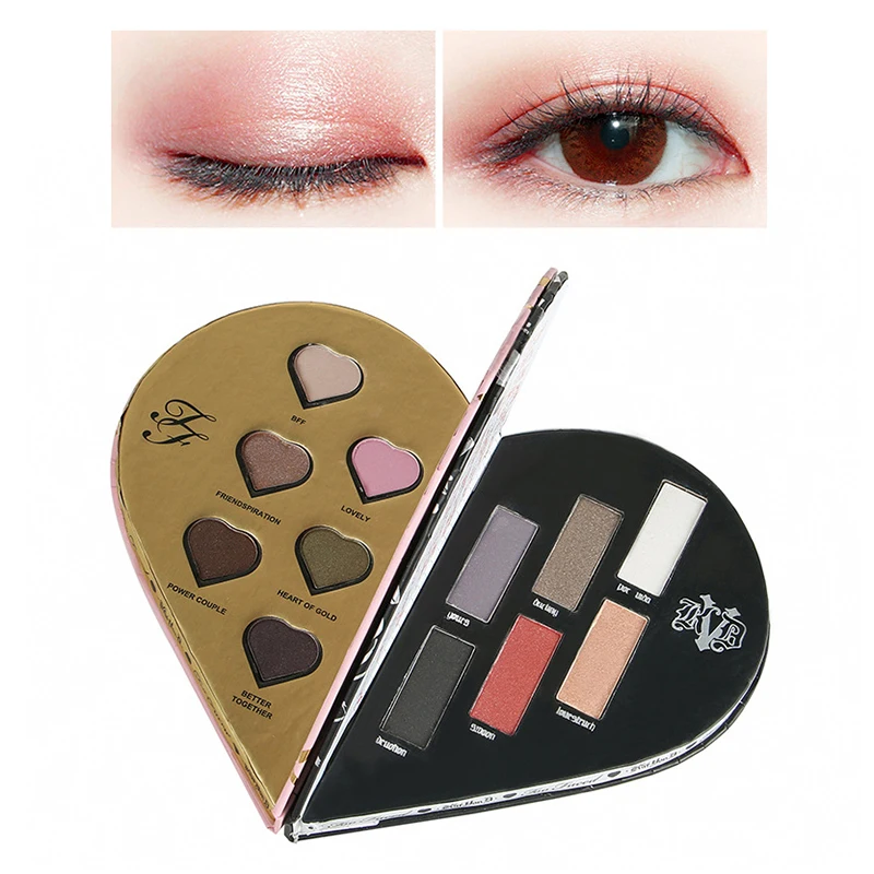 Luckyfine Heart Shape Eyeshadow Palette Shimmer Glitter Eye Shadow Long-Lasting Eyeshadow Eye Cosmetic