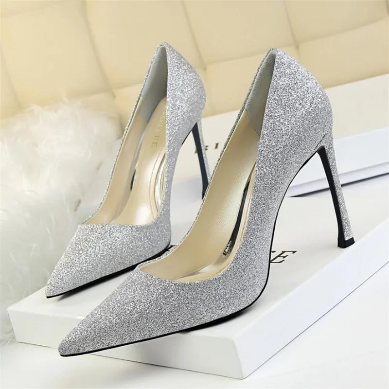 

Women's high heel fashion women's shoes with super high heel shallow mouth pointed sexy thin nightclub shoes high heels