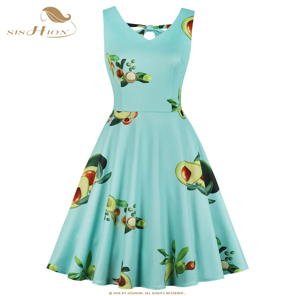 Aliexpress.com : Buy SISHION Mint Green Summer Dress Sleeveless Fruit