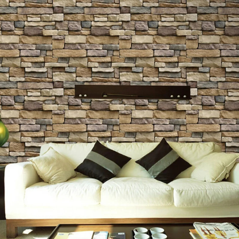 

3D Three-dimensional Frosted Faux Brick Pattern Adhesive Wallpaper Self-adhesive Waterproof Wall Sticker Home Decor 2018