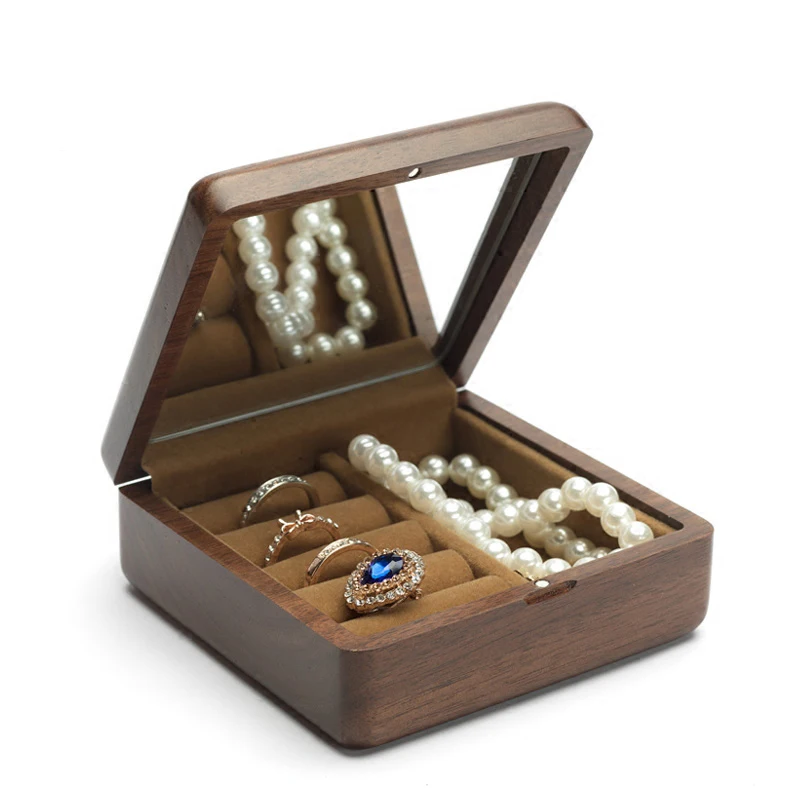 multifunctional Portable log jewelry box can packed in a bag travel or