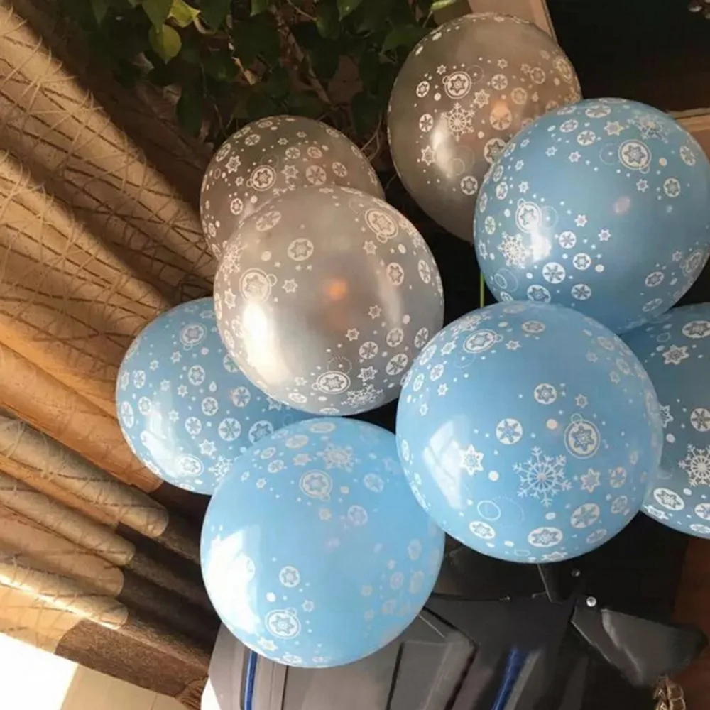 

12Pcs Christmas Latex Balloon Frozen Snowflake Latex balloon decoration Toy Gift Birthday Party Supplies Decorations