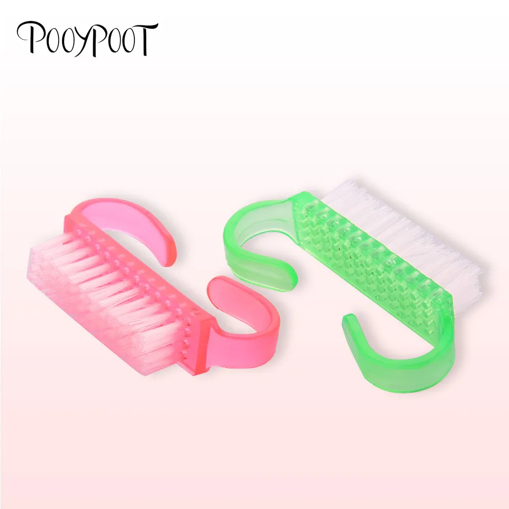 Pooypoot 1 шт., пластиковая щетка для очистки ногтей, пилочка для дизайна ногтей, уход за ногтями, маникюр, педикюр, мягкое удаление, художественная пыль, небольшой угол, инструмент для макияжа