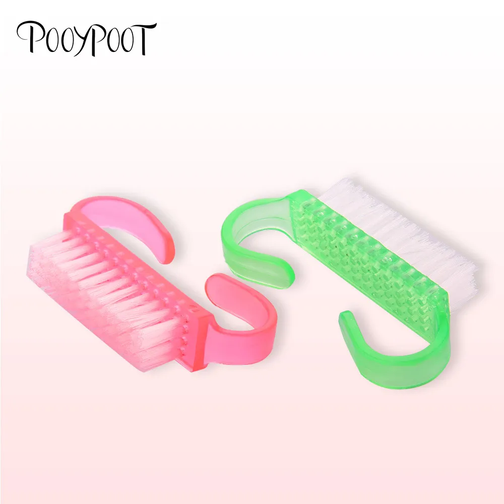 Pooypoot 1 шт. пластиковая щетка для очистки ногтей пилочка дизайна уход за ногтями