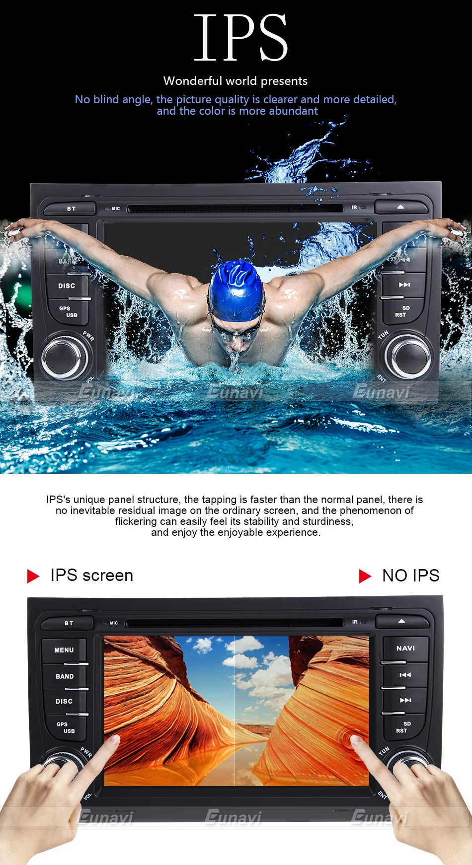 Clearance Eunavi Car Multimedia Player Car Radio 2 Din GPS Android 8.0 Stereo System For Audi/A4/S4 2002-2008 4GB RAM DVR OBD2 FM 8
