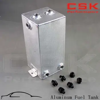 

4L Universal drawing polishing naluminum Swirl Pot Fuel Surge Tank 4 Litre with fittings black / blue