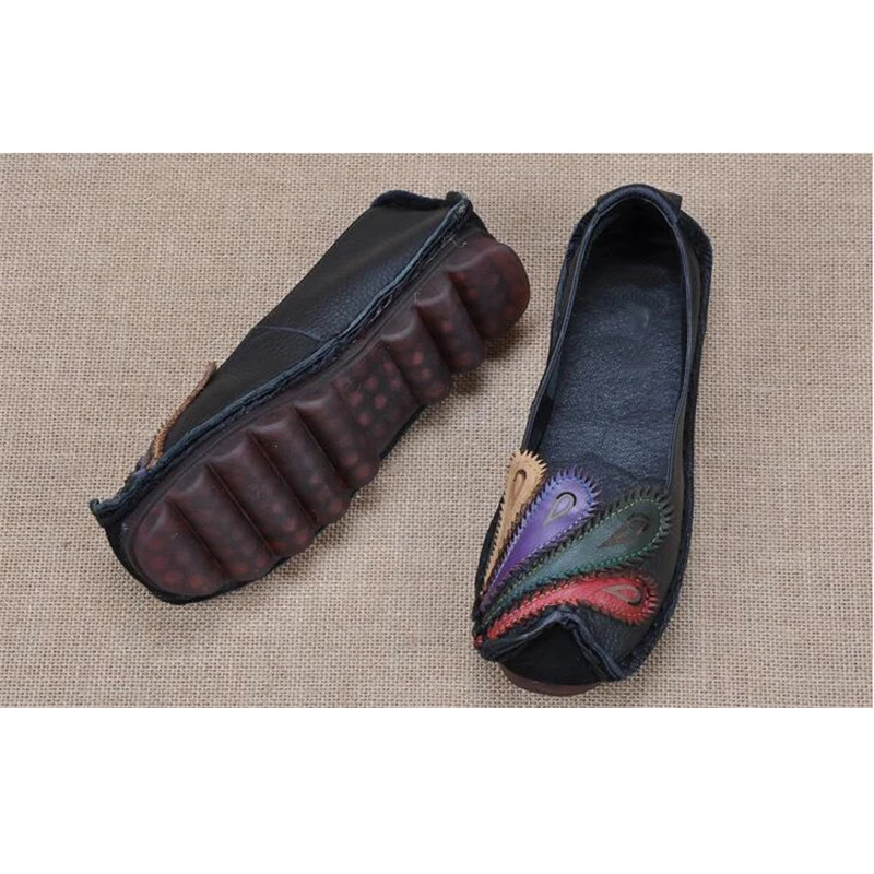 CEYANEAO/дышащая Летняя обувь с вырезами; женская обувь на плоской подошве из натуральной кожи; мягкие женские лоферы; женские мокасины; C054