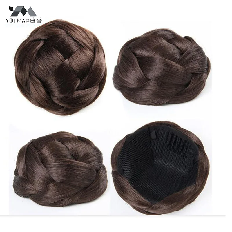 

Novelty Hair Accessories for Women Good Quality Hair Braided Chignon Synthetic Hair Bun Extensions 7 Styles 6 Color