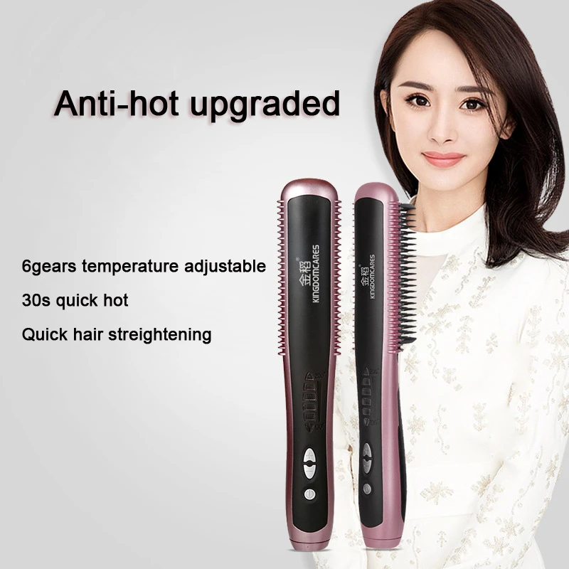 Electric Ceramic Straightener Brush PTC Heating Hair Care Styling Comb Auto  Massager Straightening Irons Fast Style Hair Iron|Electric Hair Brushes| -  AliExpress