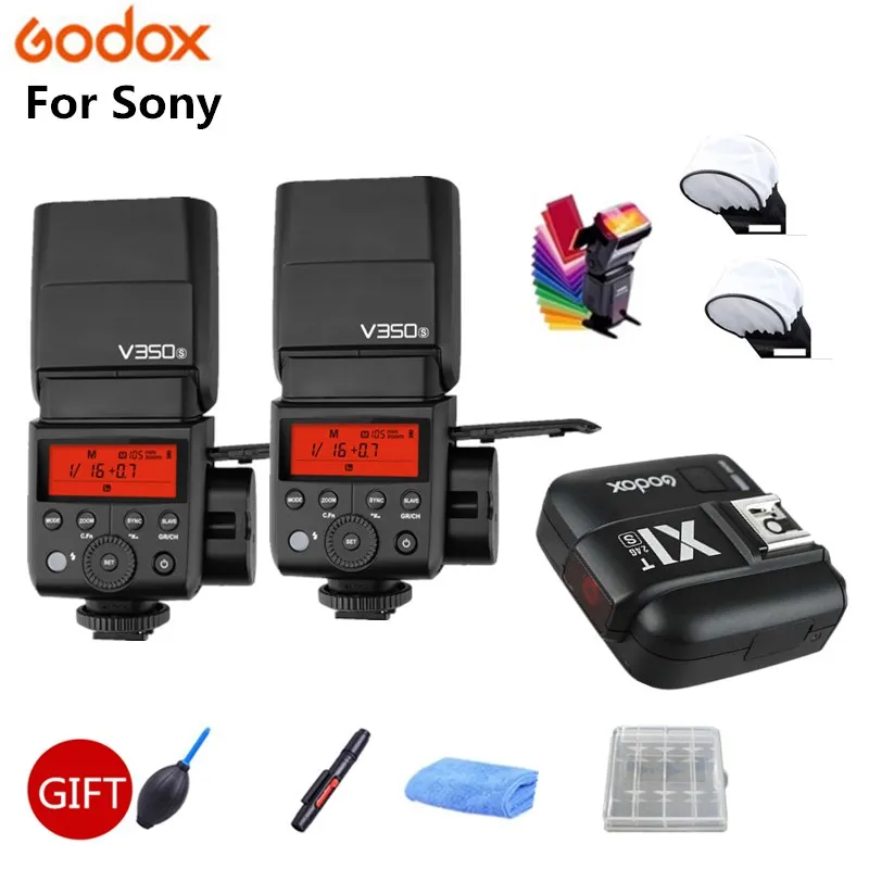 2 шт. вспышка Godox V350S TTL HSS 1/8000s Speedlite со встроенным литий ионным аккумулятором 2000