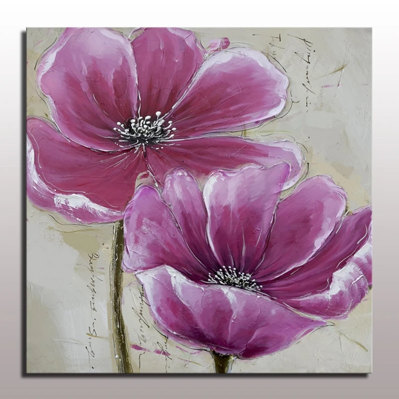

Flower Pictures On The Wall for Living Room Decorative 100% Hand Painted Flower Oil Paintings Acrylic Floral Wall Art On Canvas