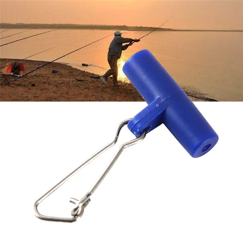 

10pcs/set Fishing Sinker Slip Clips Blue Red Plastic Head Swivel With Hooked Snap Fishing Weight Slide Accessories