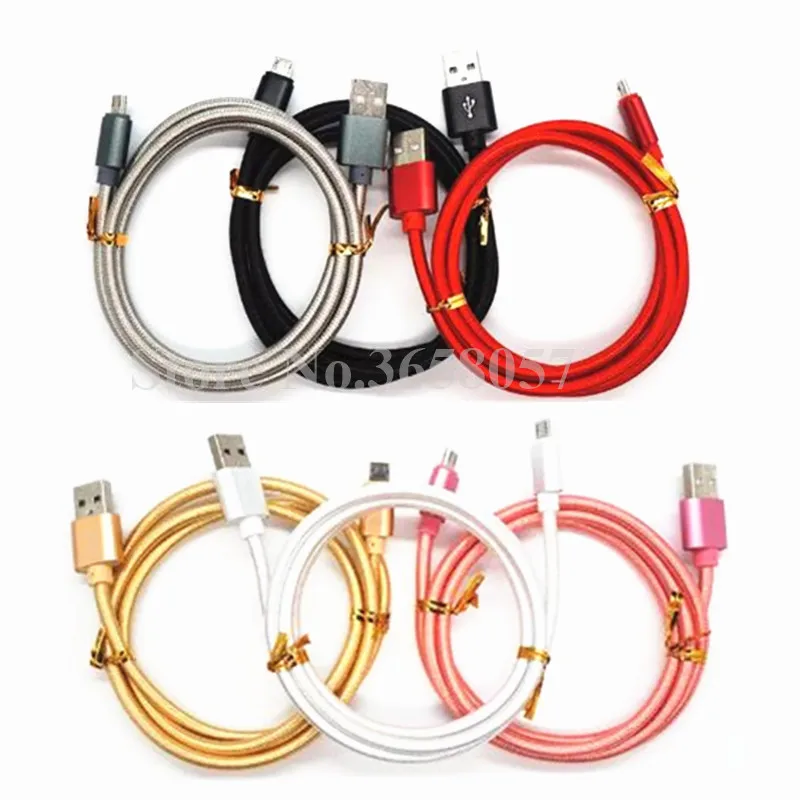 

50pcs 1M 2M 3M 10FT Strong braided Fabric nylon braided Micro USB charger Cable Cord charger for iphone XS XR XS max for samsung