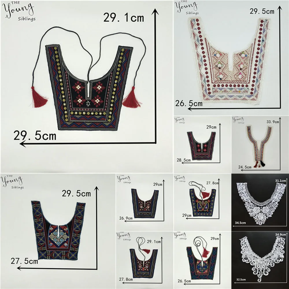 

New arrive Embroidered Applique Venise Lace Neckline Dress Applique Sewing Fabric DIY Lace Collar Clothing Decoration Accessory