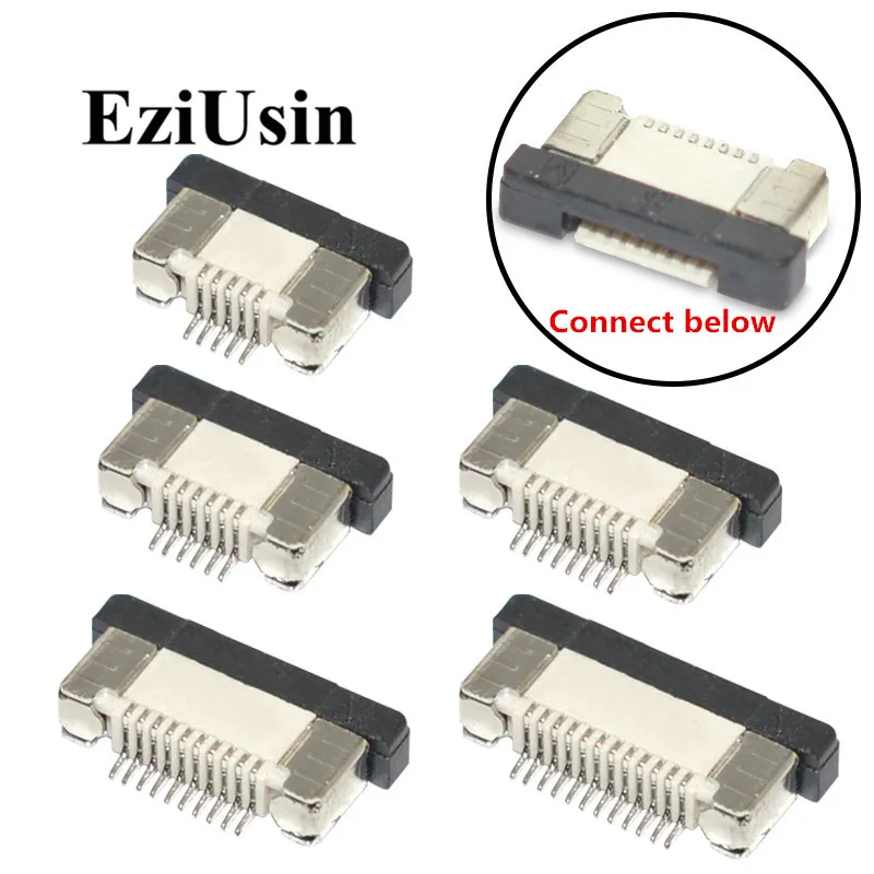 Женский плоский кабель 0 5 мм 1 разъемы PCB SMT ZIF 4 6 7 8 10 12 16 18 20 26 28 30 32 36 40 50 54