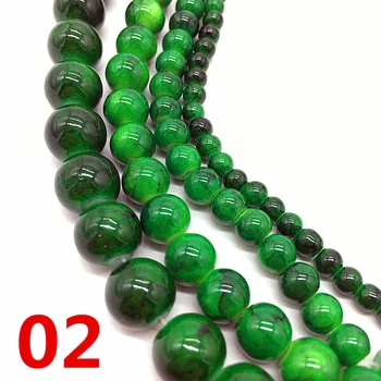 

NEW 4 /6 /8 /10 mm Green Chic Glass Loose Spacer Charm Beads Pattern DIY Jewelry Making Accessory