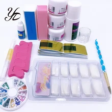 Yiday 1 x полимерный акриловый порошок и жидкий акрил для дизайна ногтей набор для наращивания лазы ногтей Французский Стиль 3D Резные Цветы Хрустальный питательный масляный клей