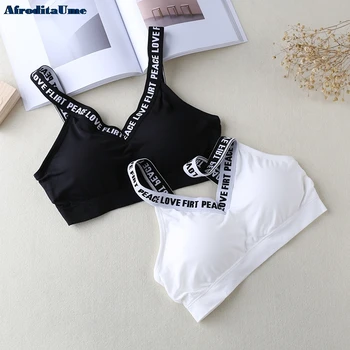 

AfroditaUme Women Crop Top Padded Bra Top Femme Fitness Stretch Women's Workout Bras Push up Brassiere
