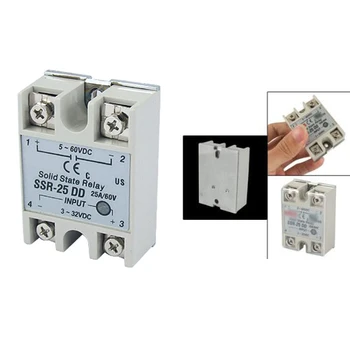 

5x New Plastic Metal Solid State Relay SSR DC-DC 25A 3-32VDC/5-60VDC