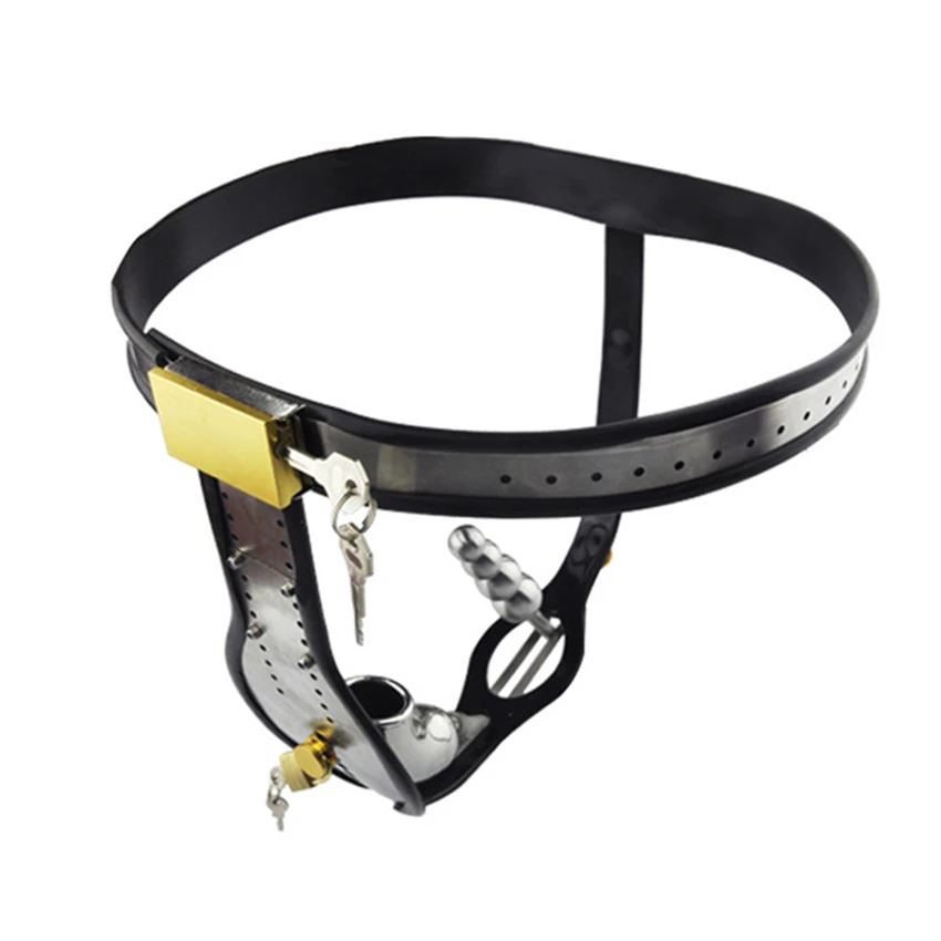 Stainless Steel Male Under wear Chastity Belt Sex toys,Chastity Cage with Anal Plug,Chastity Device,Cock Cage,Penis Lock