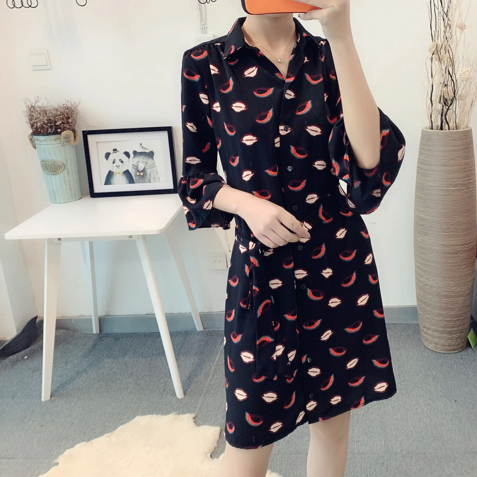 

Women Dress Beautifully Tailored Ruffled Sleeves Beautiful Dress
